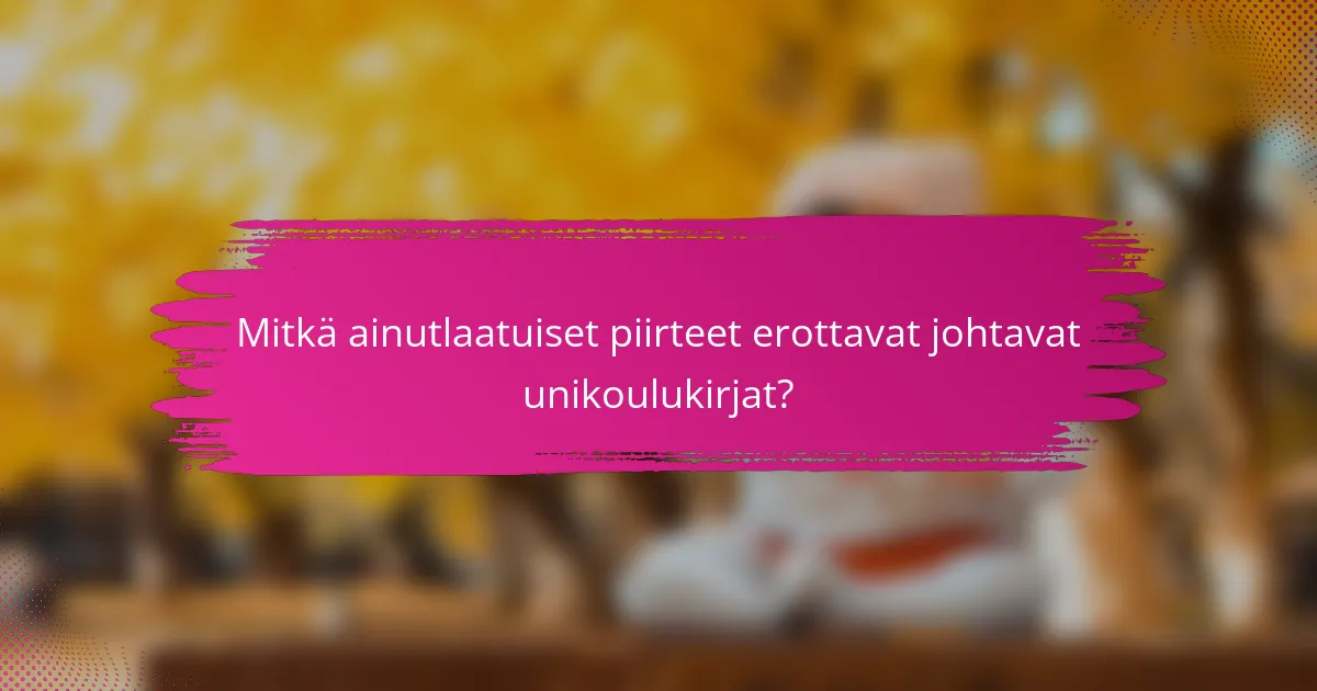 Mitkä ainutlaatuiset piirteet erottavat johtavat unikoulukirjat?