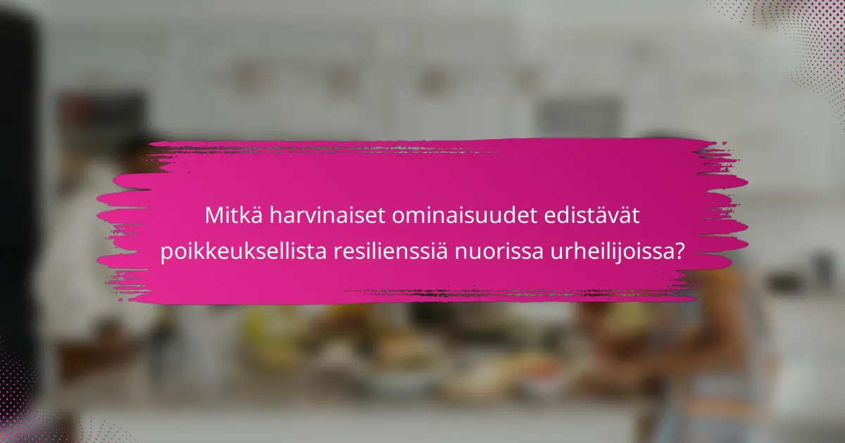 Mitkä harvinaiset ominaisuudet edistävät poikkeuksellista resilienssiä nuorissa urheilijoissa?
