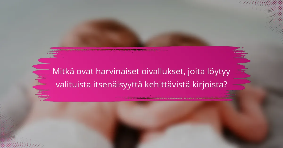 Mitkä ovat harvinaiset oivallukset, joita löytyy valituista itsenäisyyttä kehittävistä kirjoista?