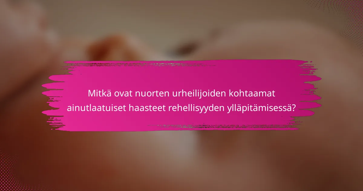 Mitkä ovat nuorten urheilijoiden kohtaamat ainutlaatuiset haasteet rehellisyyden ylläpitämisessä?